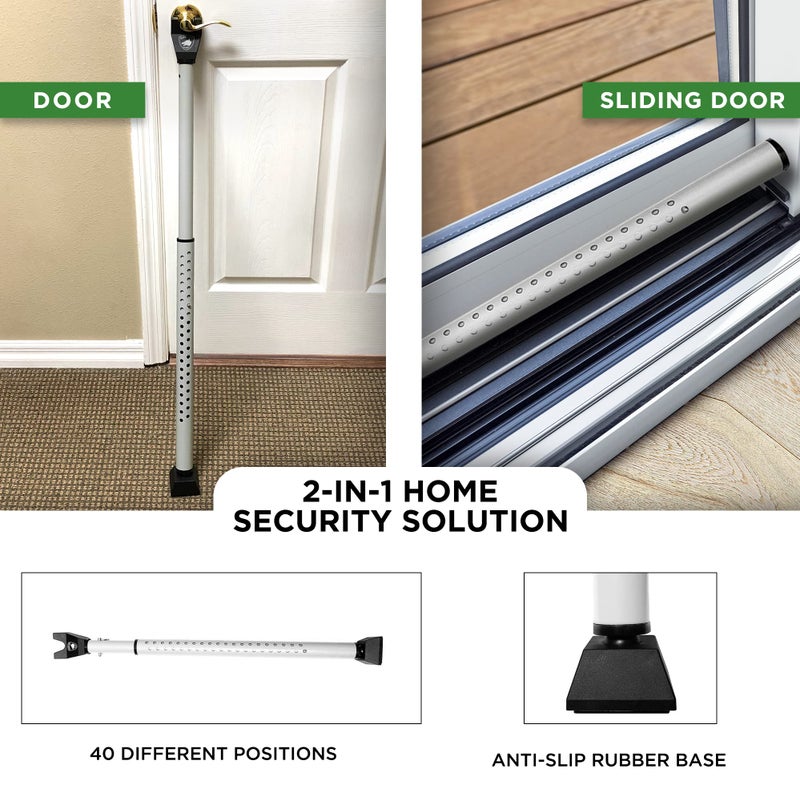 Guard Dog Security Sliding Door Security Bar, Door Jammer 2-in-1 Adjustable, Door Stoppers Security â€“ 40 Different Adjustments, by Guard Dog Security - Image 2